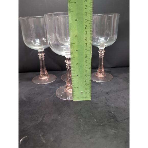 Cristal D'Arques Durand Blush Pink Wine Glasses, French Stemware, Set of 4, 8 Oz - Picture 8 of 9